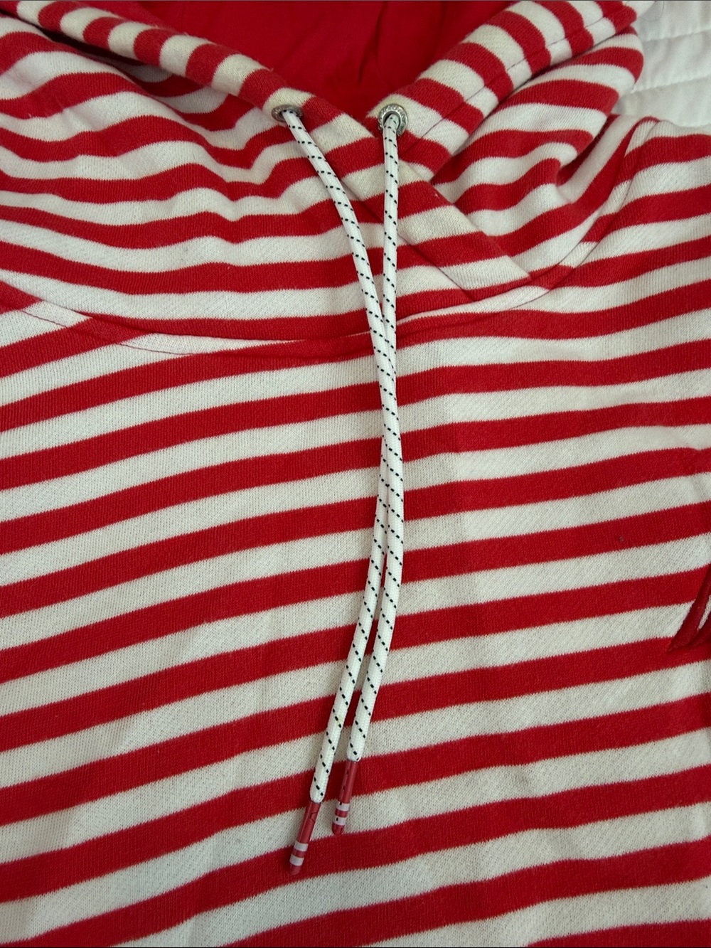 Nautica Red and White Striped Hooded Sweatshirt - Picture 3 of 15